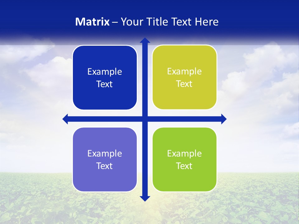 The Sun Shining Over A Field Of Crops PowerPoint Template