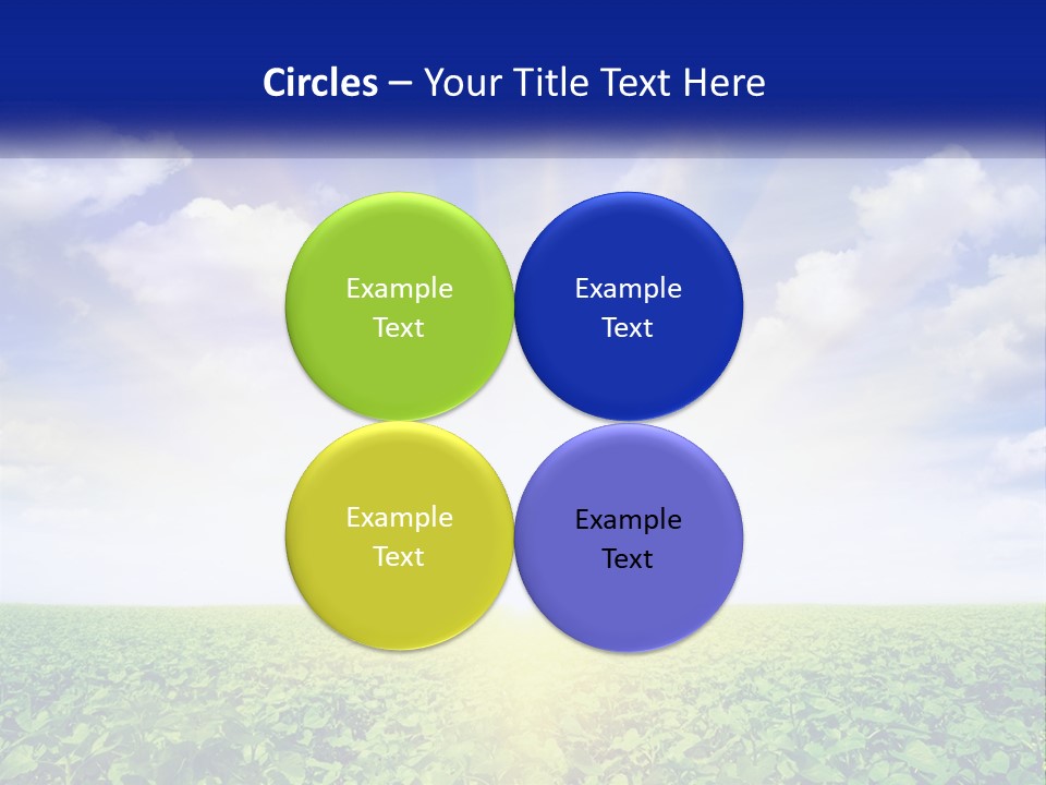 The Sun Shining Over A Field Of Crops PowerPoint Template