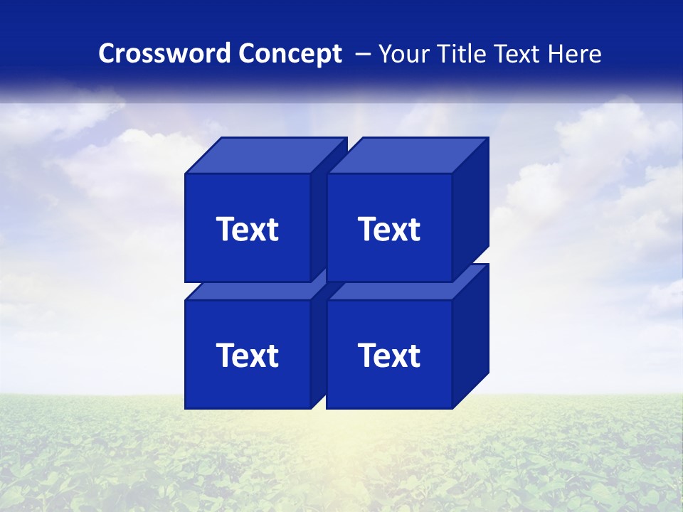 The Sun Shining Over A Field Of Crops PowerPoint Template