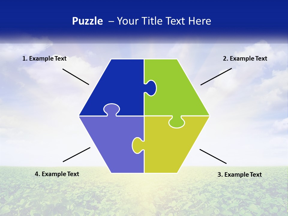 The Sun Shining Over A Field Of Crops PowerPoint Template