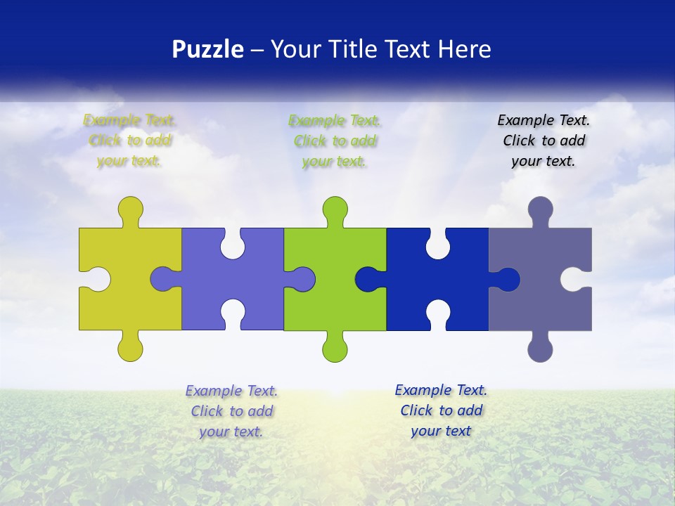 The Sun Shining Over A Field Of Crops PowerPoint Template