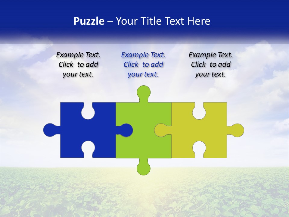 The Sun Shining Over A Field Of Crops PowerPoint Template