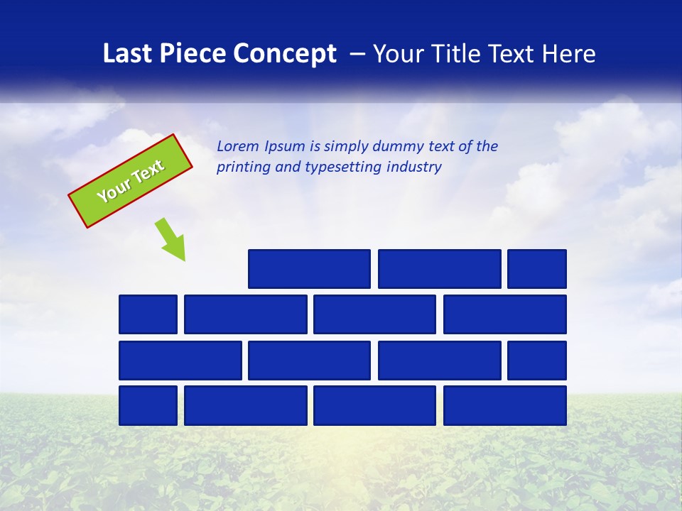 The Sun Shining Over A Field Of Crops PowerPoint Template