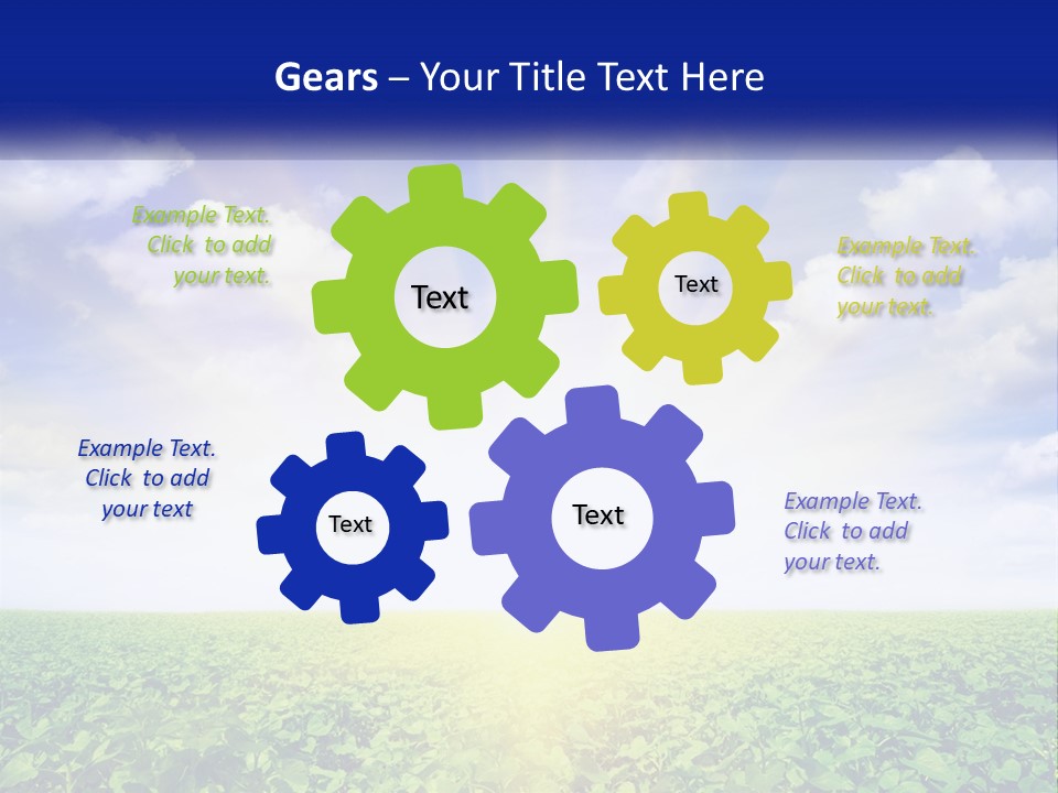 The Sun Shining Over A Field Of Crops PowerPoint Template