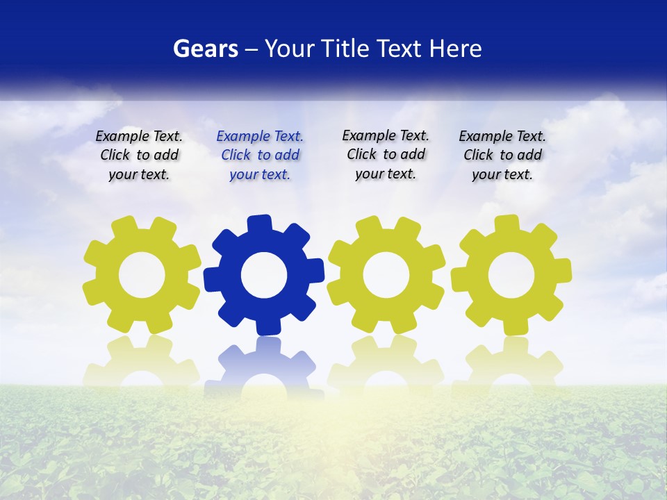 The Sun Shining Over A Field Of Crops PowerPoint Template