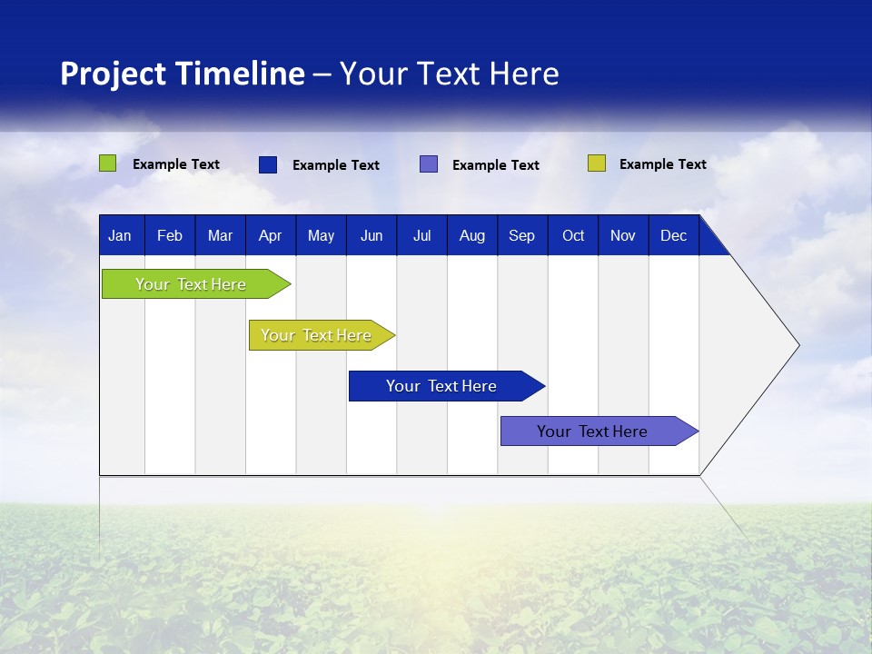 The Sun Shining Over A Field Of Crops PowerPoint Template