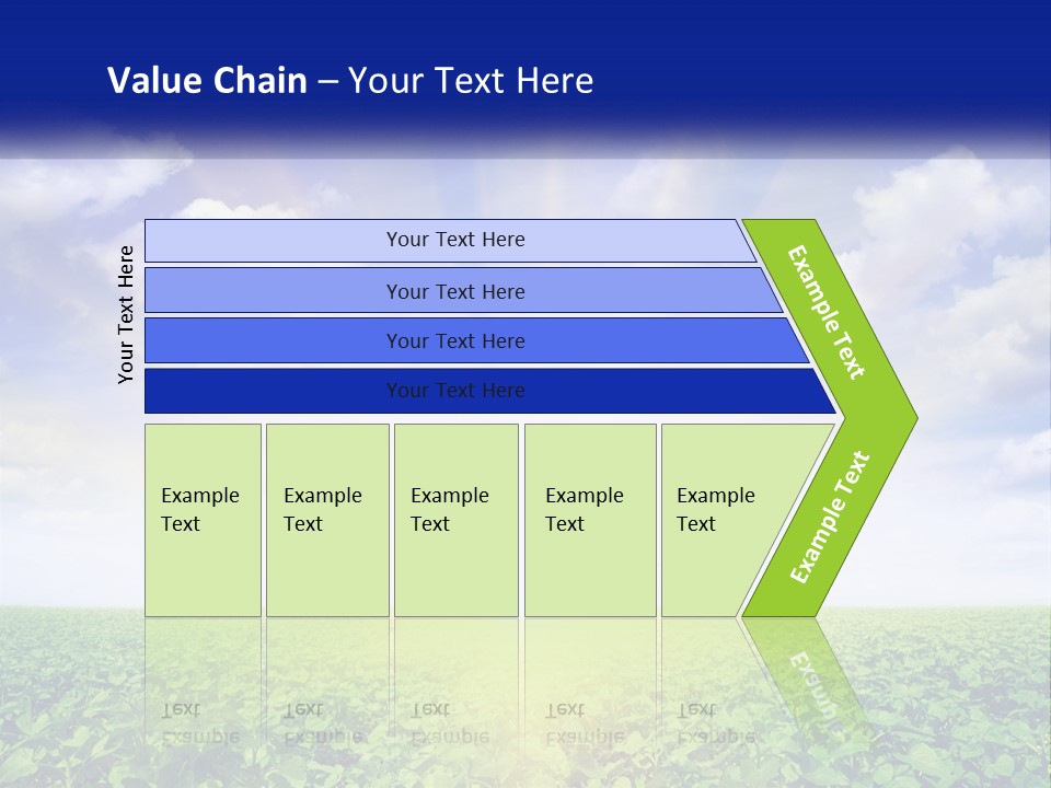 The Sun Shining Over A Field Of Crops PowerPoint Template