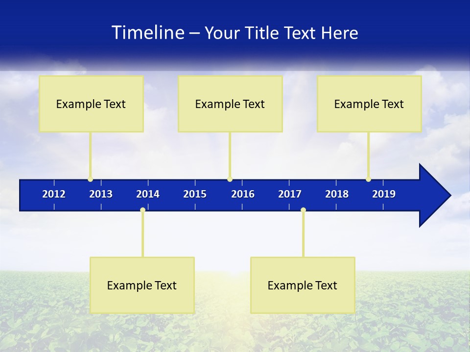 The Sun Shining Over A Field Of Crops PowerPoint Template