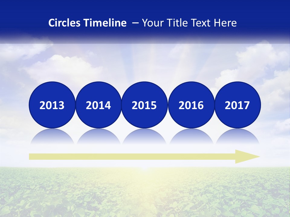 The Sun Shining Over A Field Of Crops PowerPoint Template