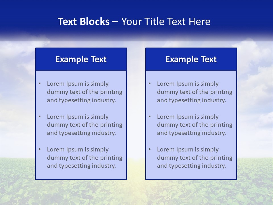 The Sun Shining Over A Field Of Crops PowerPoint Template