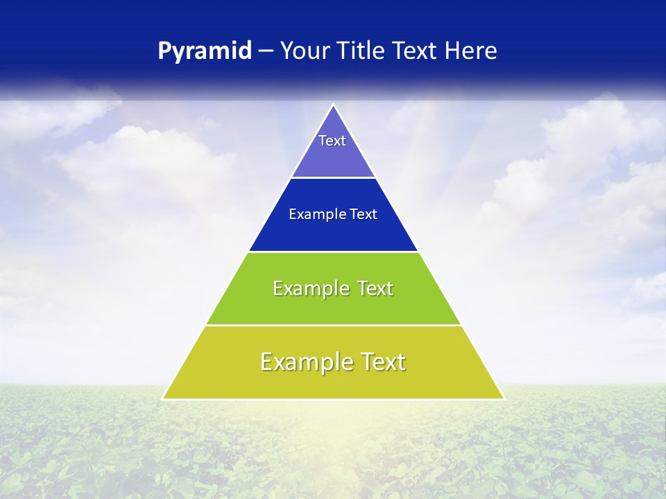 The Sun Shining Over A Field Of Crops PowerPoint Template