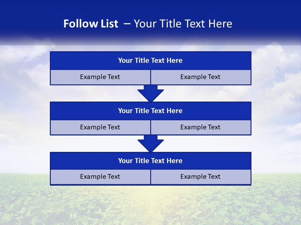 The Sun Shining Over A Field Of Crops PowerPoint Template