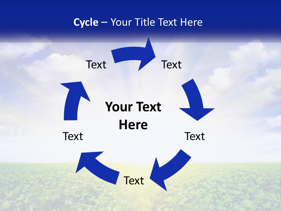 The Sun Shining Over A Field Of Crops PowerPoint Template
