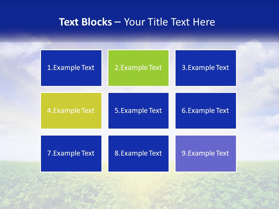 The Sun Shining Over A Field Of Crops PowerPoint Template