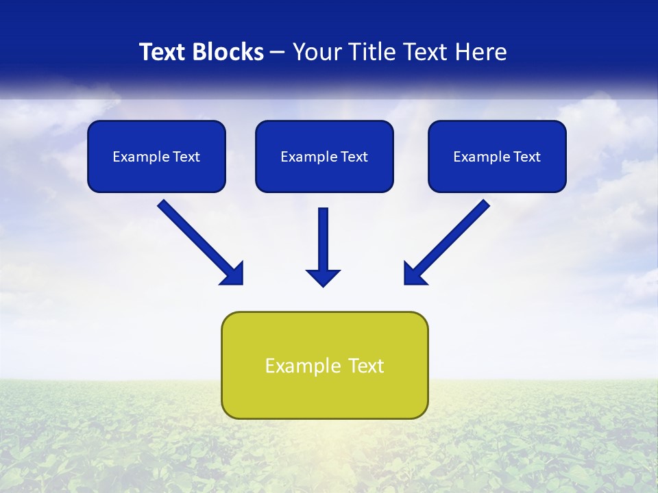 The Sun Shining Over A Field Of Crops PowerPoint Template