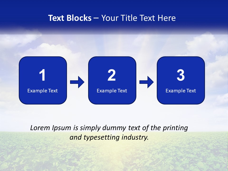 The Sun Shining Over A Field Of Crops PowerPoint Template