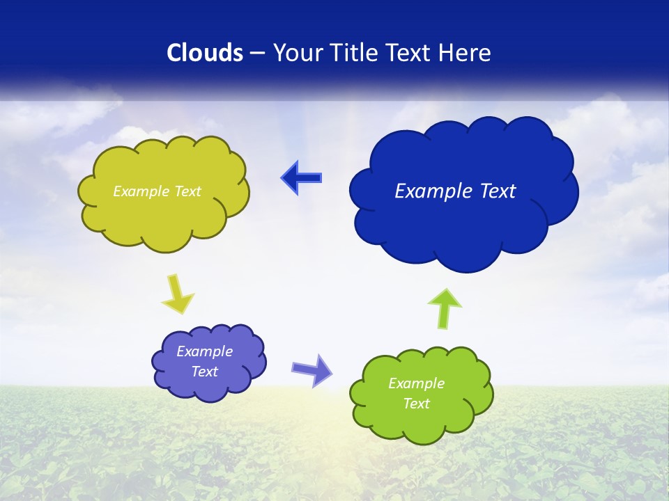 The Sun Shining Over A Field Of Crops PowerPoint Template