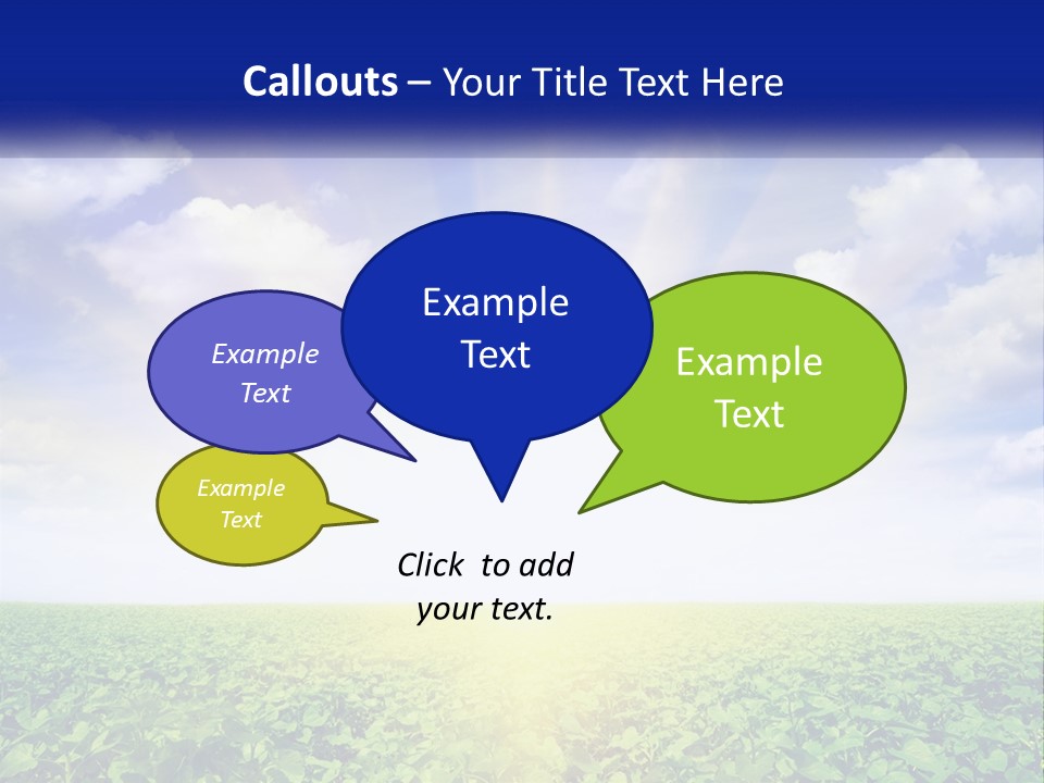The Sun Shining Over A Field Of Crops PowerPoint Template