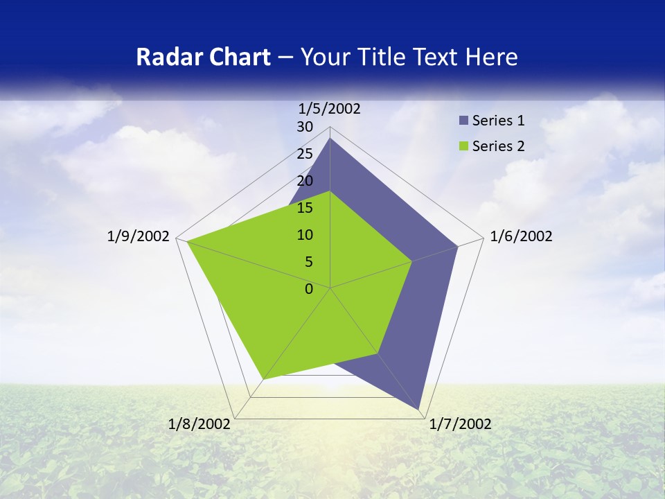 The Sun Shining Over A Field Of Crops PowerPoint Template