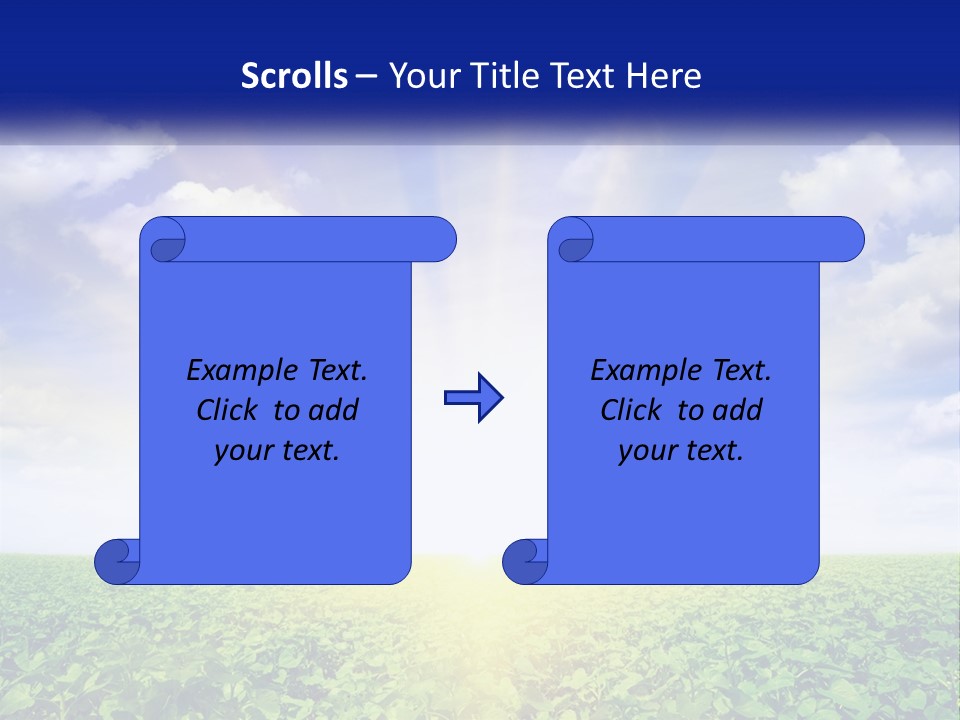The Sun Shining Over A Field Of Crops PowerPoint Template