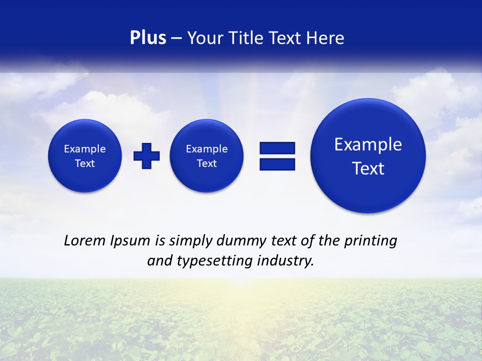 The Sun Shining Over A Field Of Crops PowerPoint Template