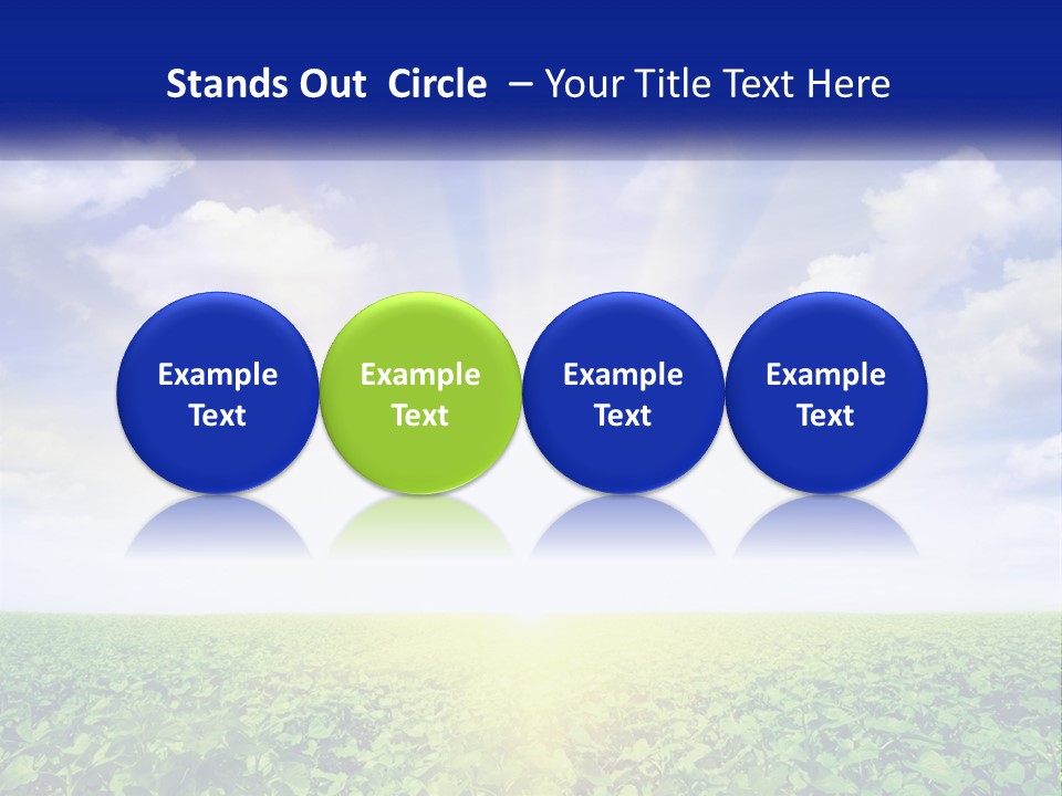 The Sun Shining Over A Field Of Crops PowerPoint Template