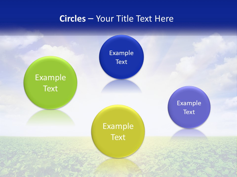 The Sun Shining Over A Field Of Crops PowerPoint Template