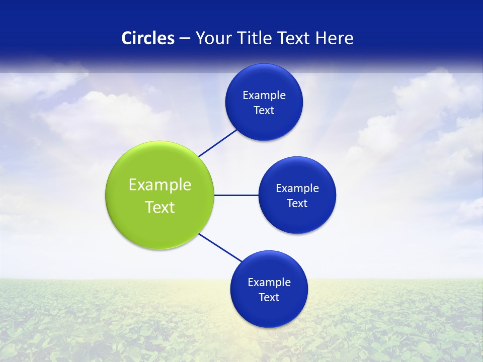 The Sun Shining Over A Field Of Crops PowerPoint Template