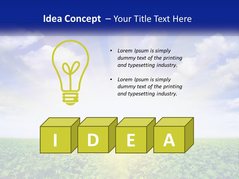 The Sun Shining Over A Field Of Crops PowerPoint Template