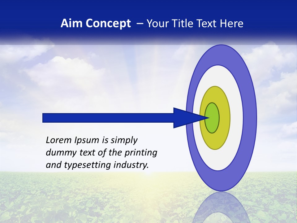 The Sun Shining Over A Field Of Crops PowerPoint Template