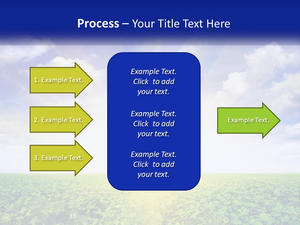 The Sun Shining Over A Field Of Crops PowerPoint Template