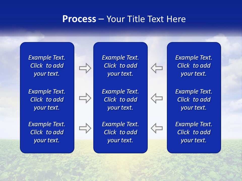The Sun Shining Over A Field Of Crops PowerPoint Template