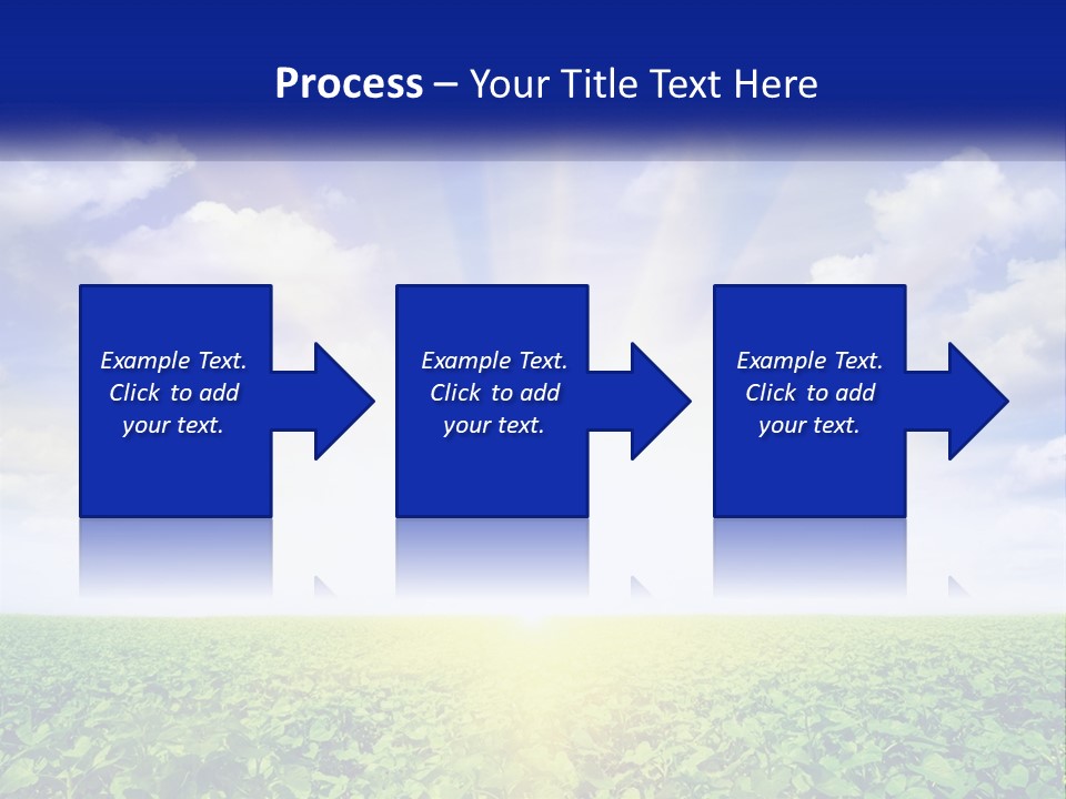 The Sun Shining Over A Field Of Crops PowerPoint Template