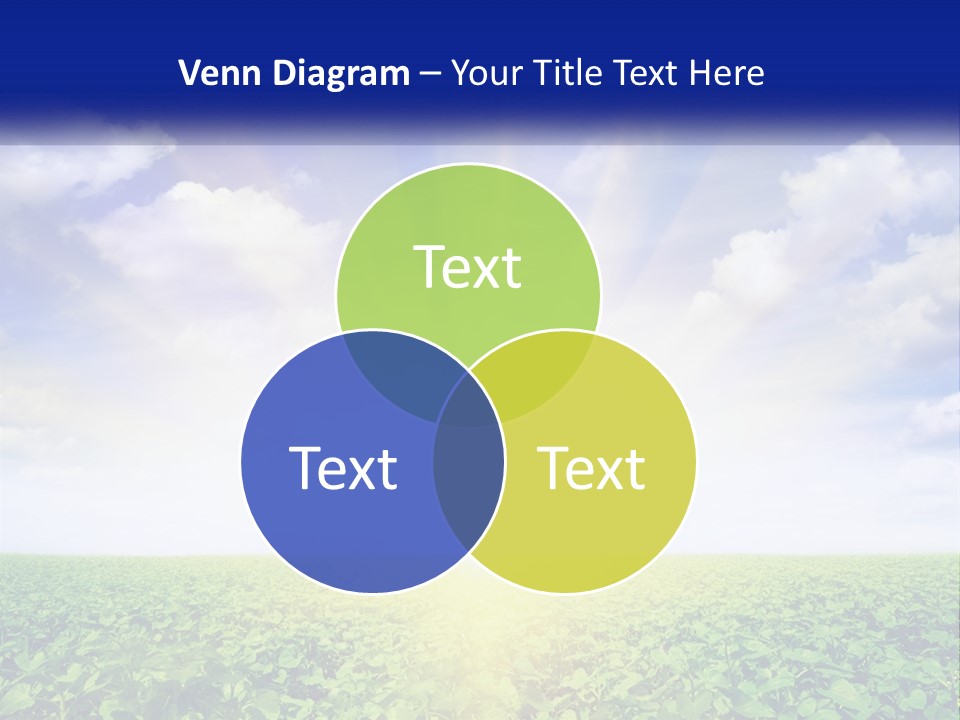 The Sun Shining Over A Field Of Crops PowerPoint Template