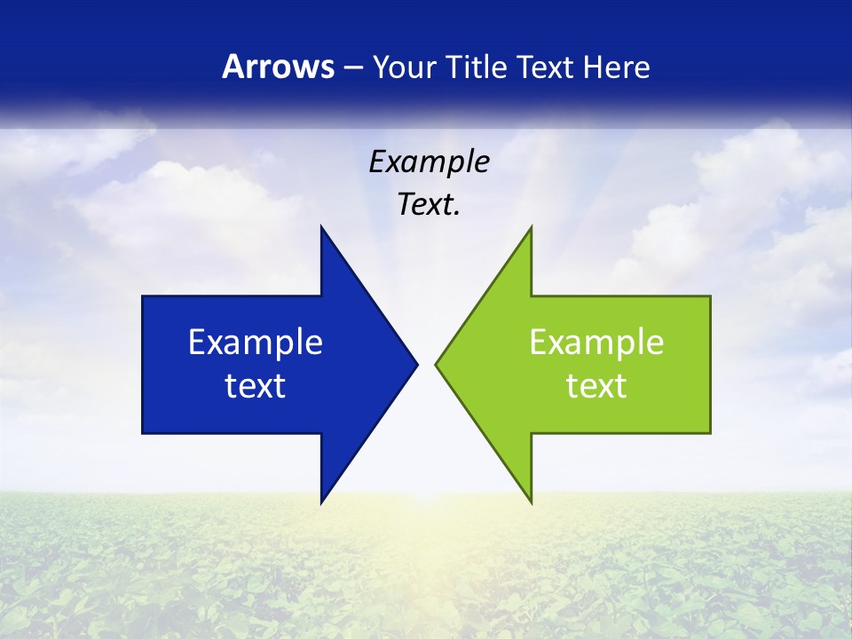 The Sun Shining Over A Field Of Crops PowerPoint Template