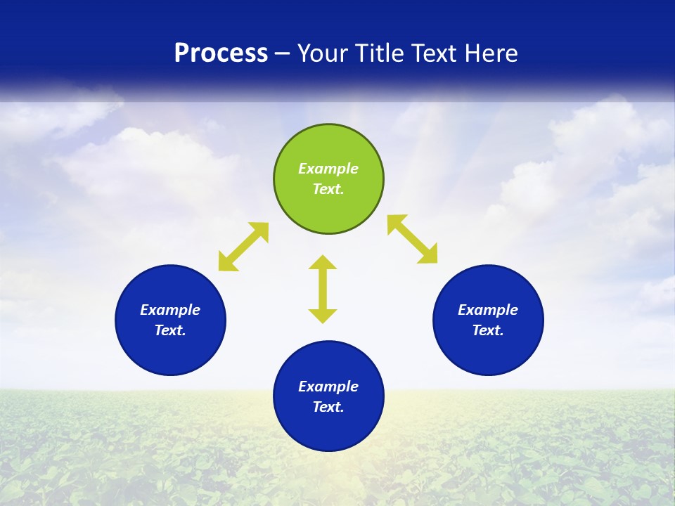 The Sun Shining Over A Field Of Crops PowerPoint Template