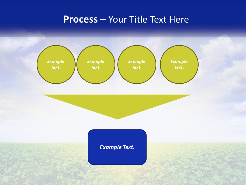 The Sun Shining Over A Field Of Crops PowerPoint Template