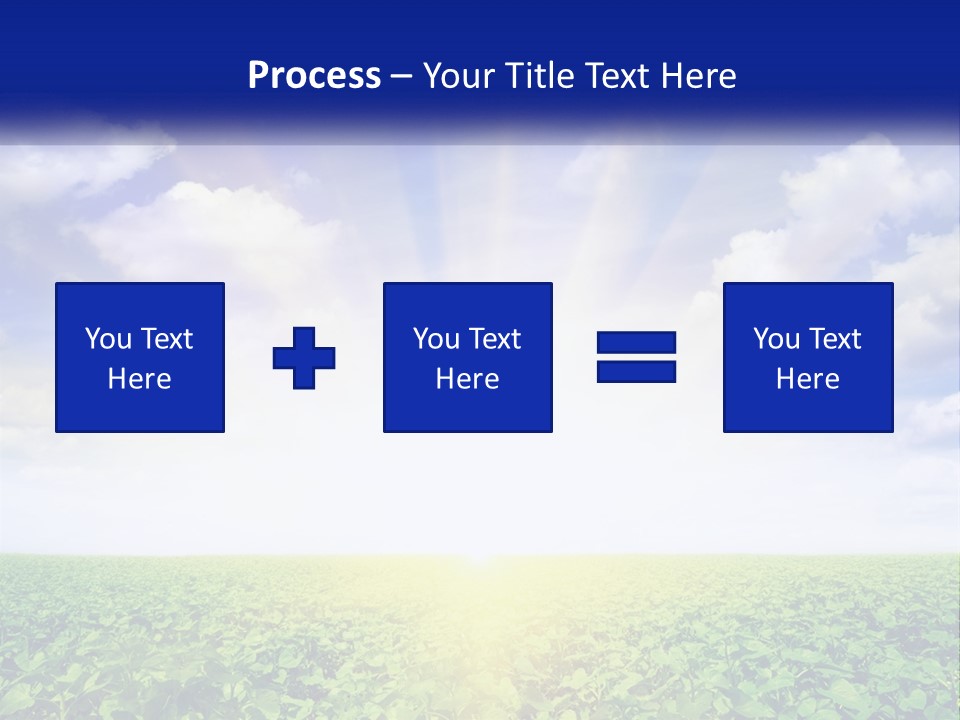 The Sun Shining Over A Field Of Crops PowerPoint Template
