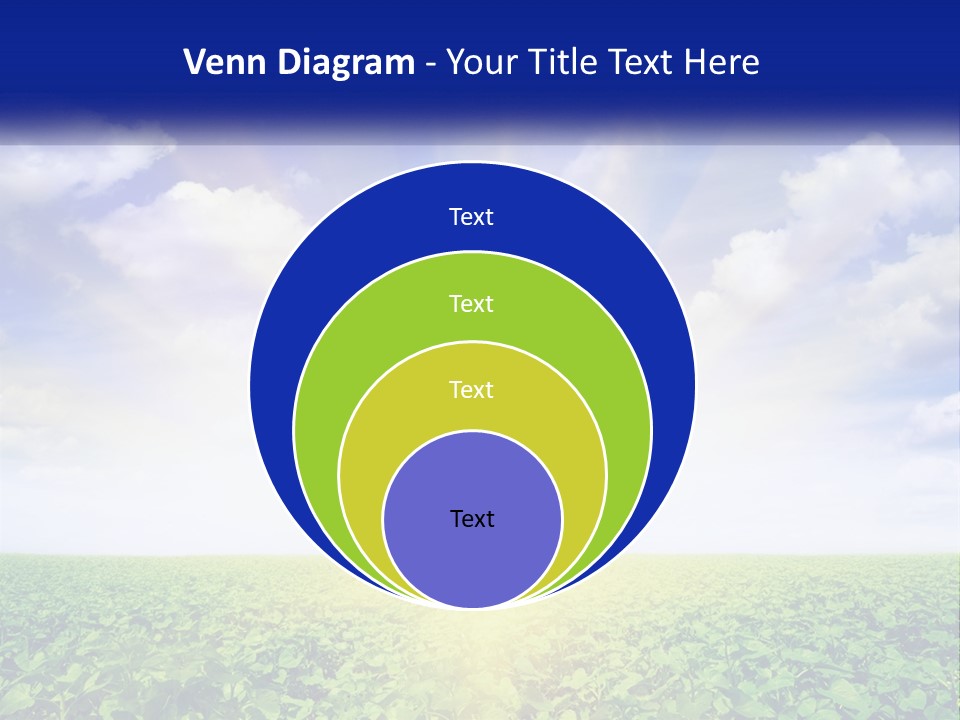The Sun Shining Over A Field Of Crops PowerPoint Template