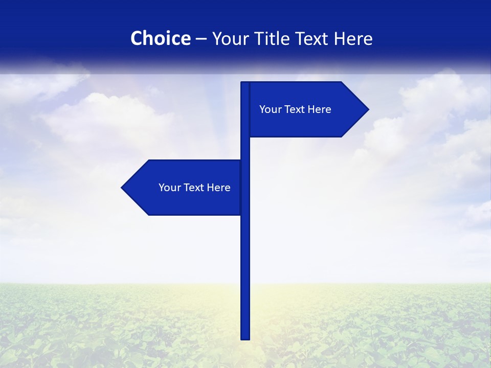 The Sun Shining Over A Field Of Crops PowerPoint Template