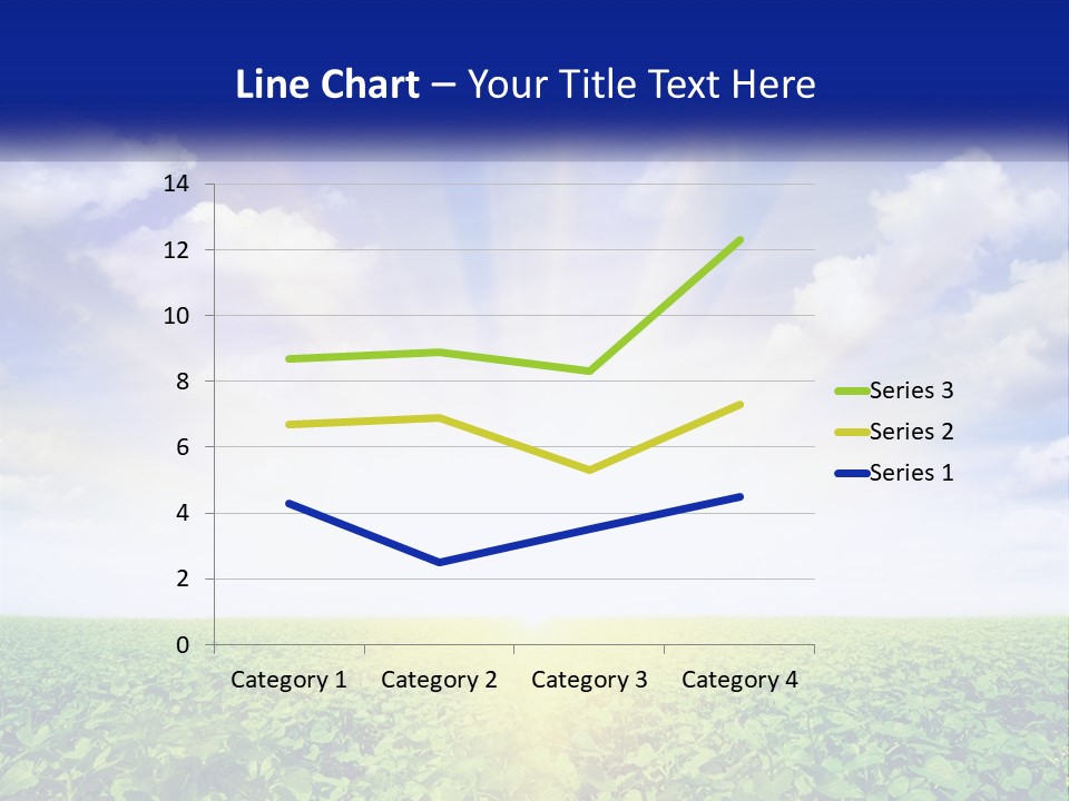 The Sun Shining Over A Field Of Crops PowerPoint Template