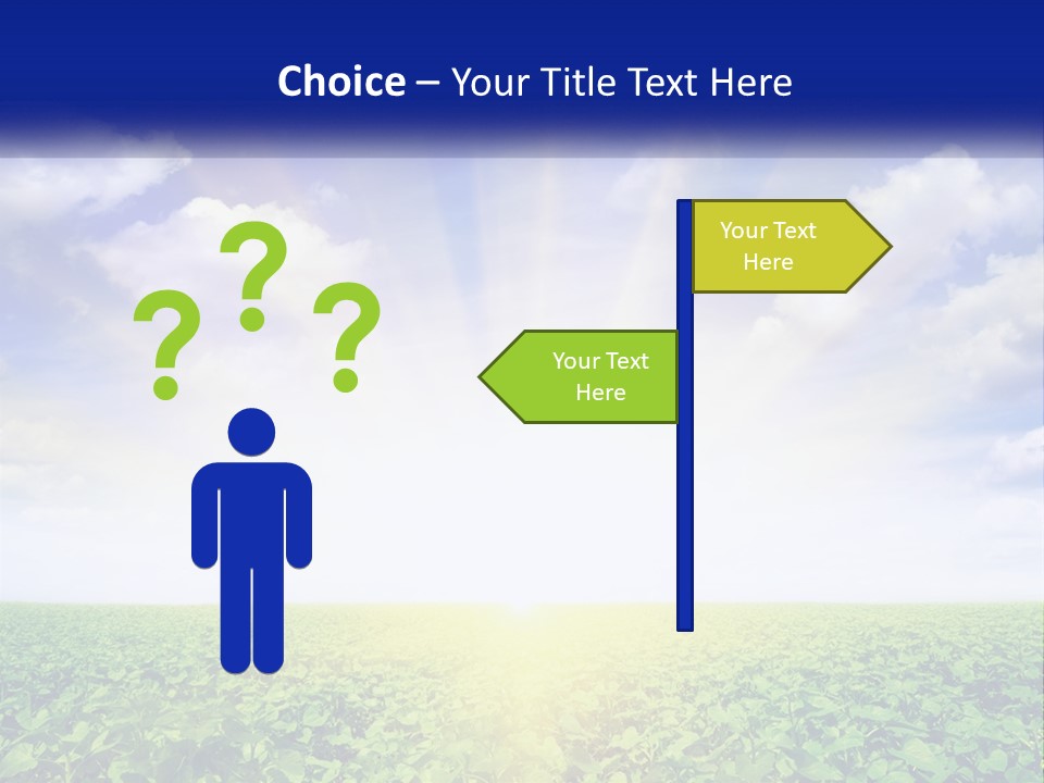 The Sun Shining Over A Field Of Crops PowerPoint Template