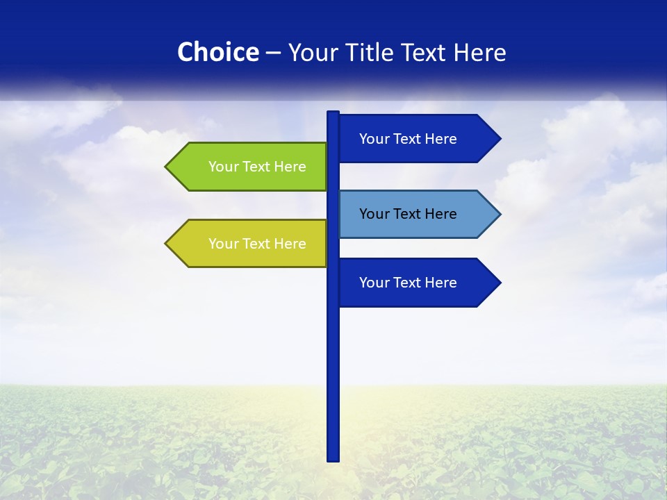 The Sun Shining Over A Field Of Crops PowerPoint Template