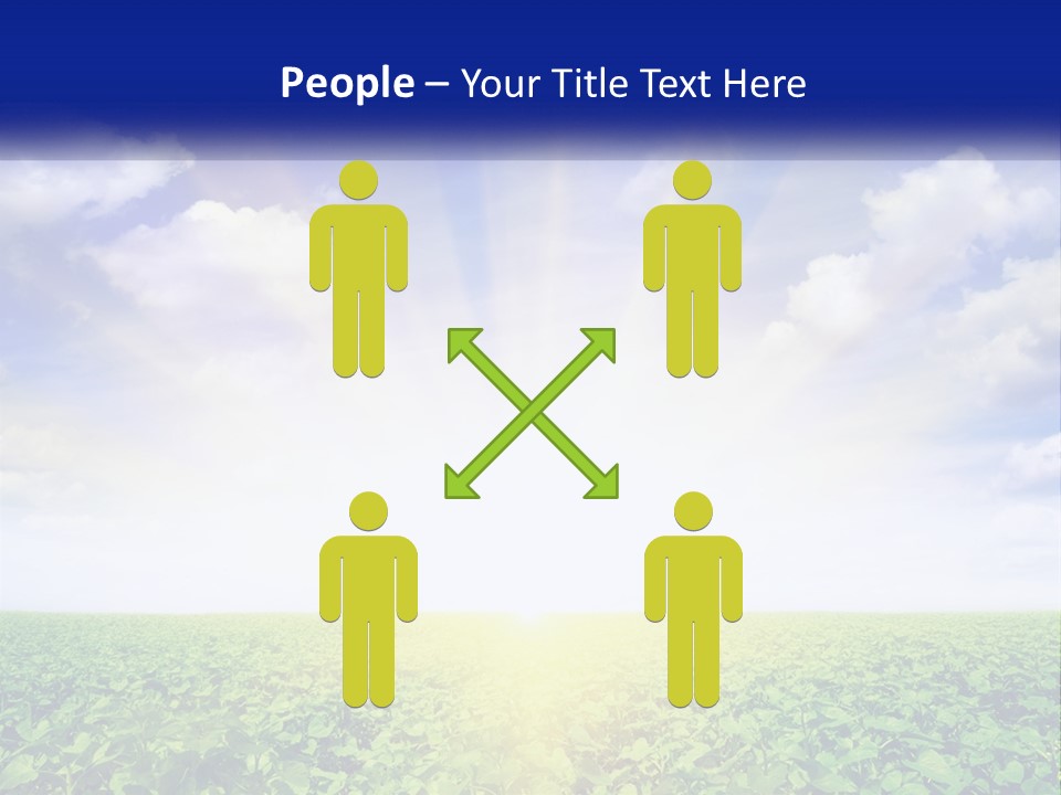 The Sun Shining Over A Field Of Crops PowerPoint Template