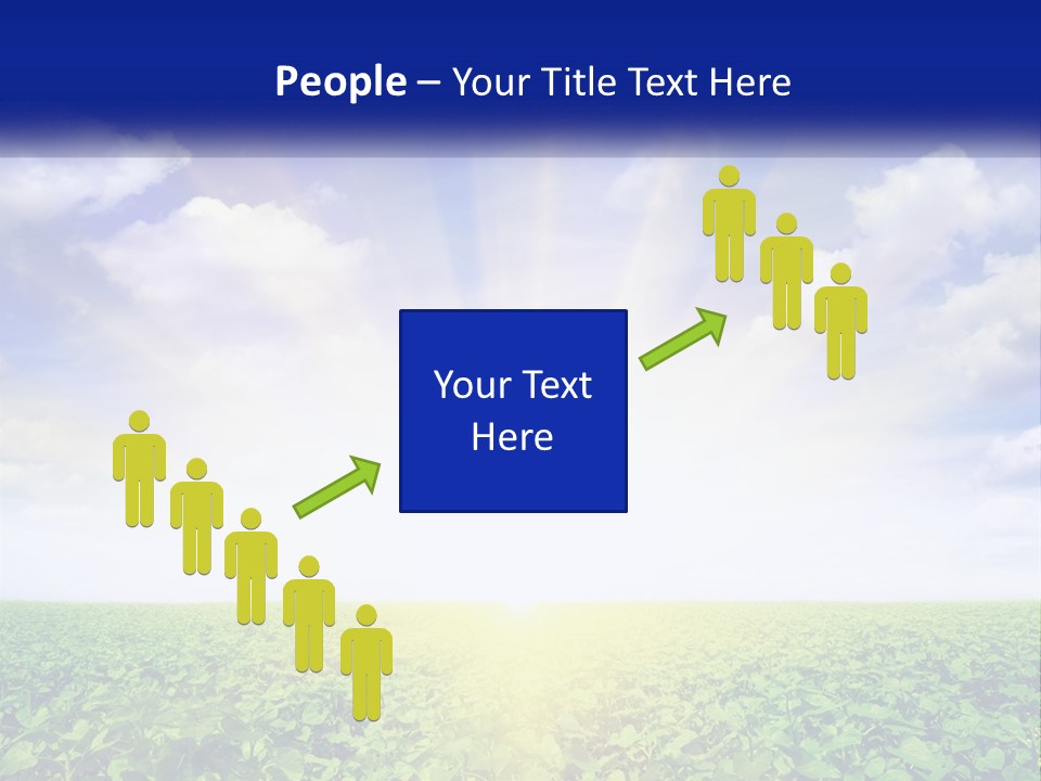 The Sun Shining Over A Field Of Crops PowerPoint Template