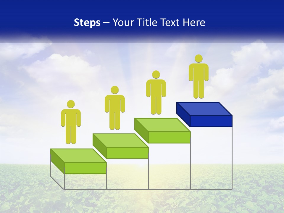 The Sun Shining Over A Field Of Crops PowerPoint Template