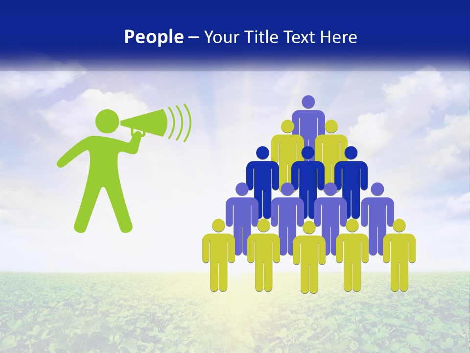 The Sun Shining Over A Field Of Crops PowerPoint Template