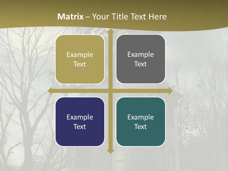 An Old Building With A Yellow Light In The Window PowerPoint Template