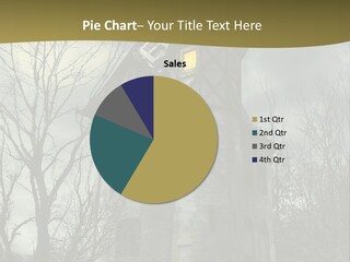 An Old Building With A Yellow Light In The Window PowerPoint Template