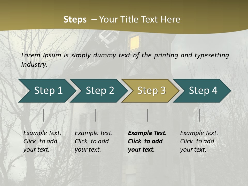 An Old Building With A Yellow Light In The Window PowerPoint Template